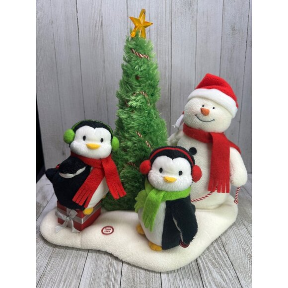 Vtg Hallmark Jingle Pals Very Merry Trio Singing Light Up Snowman Penguins Works - Picture 1 of 7